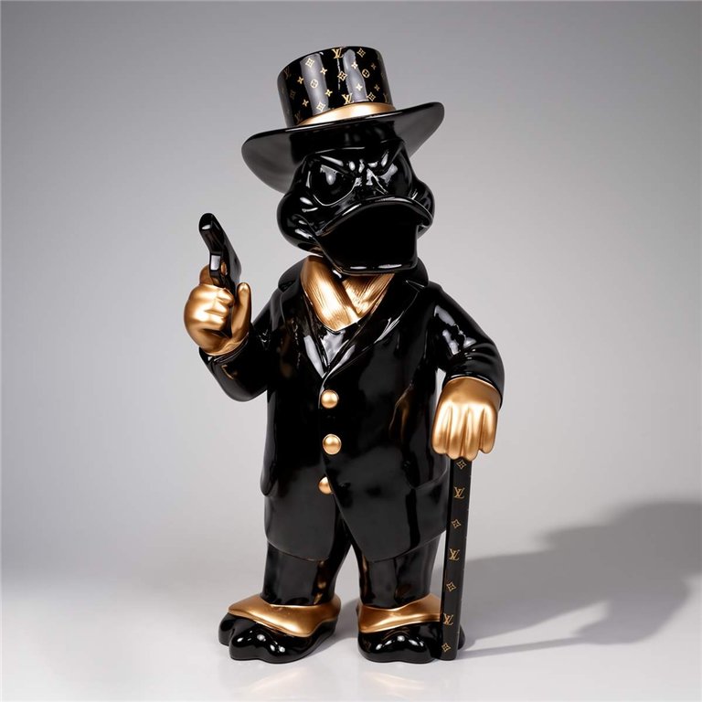 Decorative Figure – Al Capone Duck Black & Gold