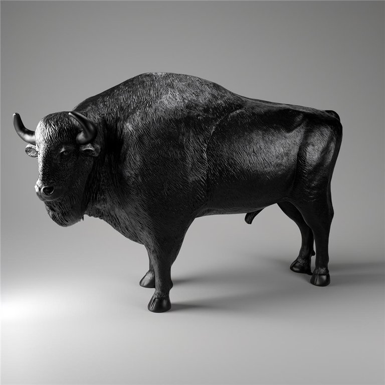 Natural Size Bison Figurine