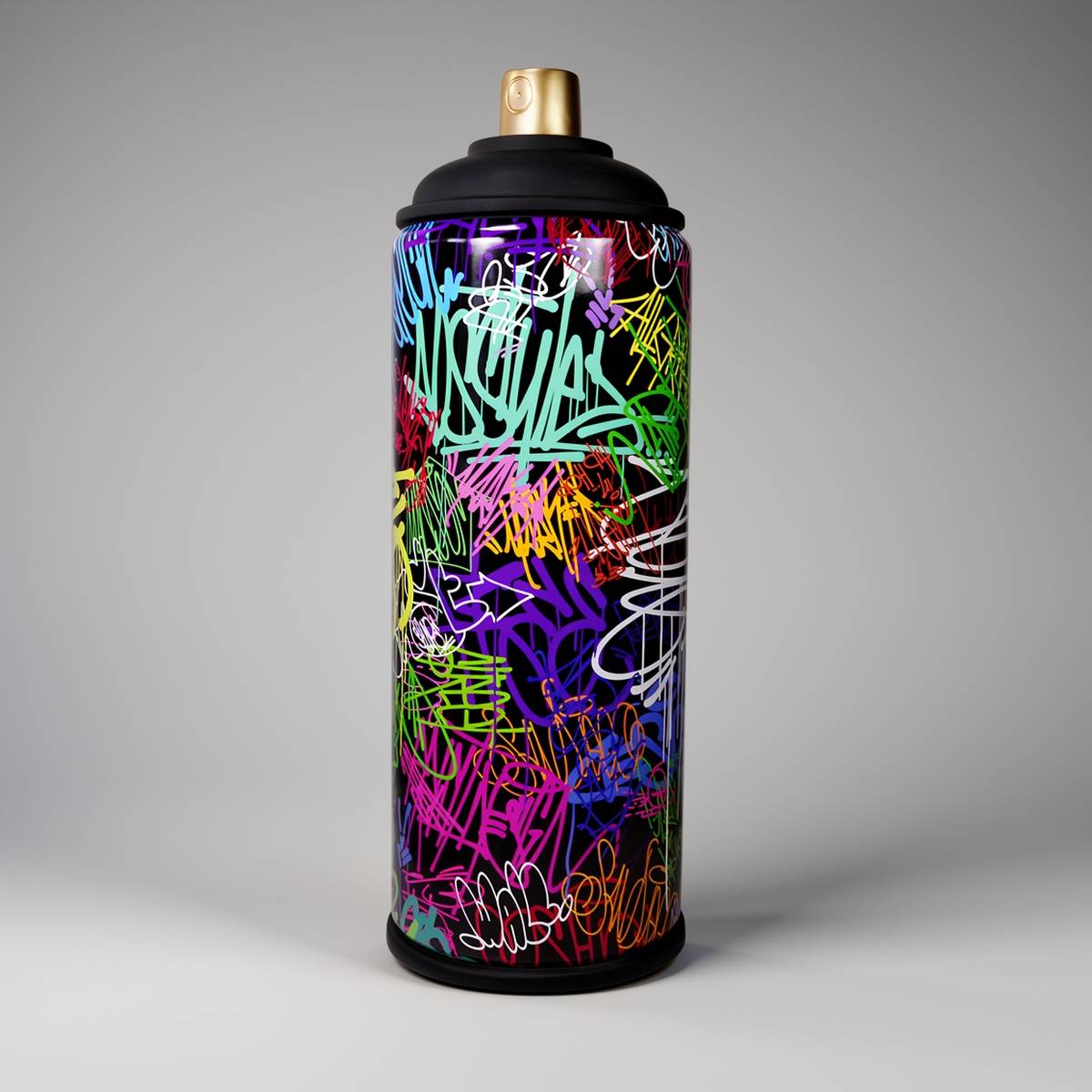 Graffiti-themed spray