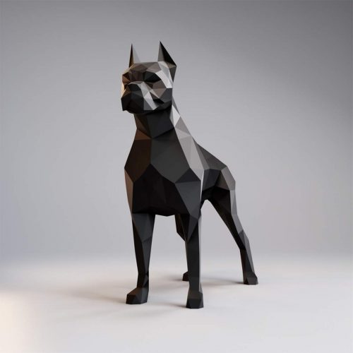 Large Geometric Figure - Boxer Dog