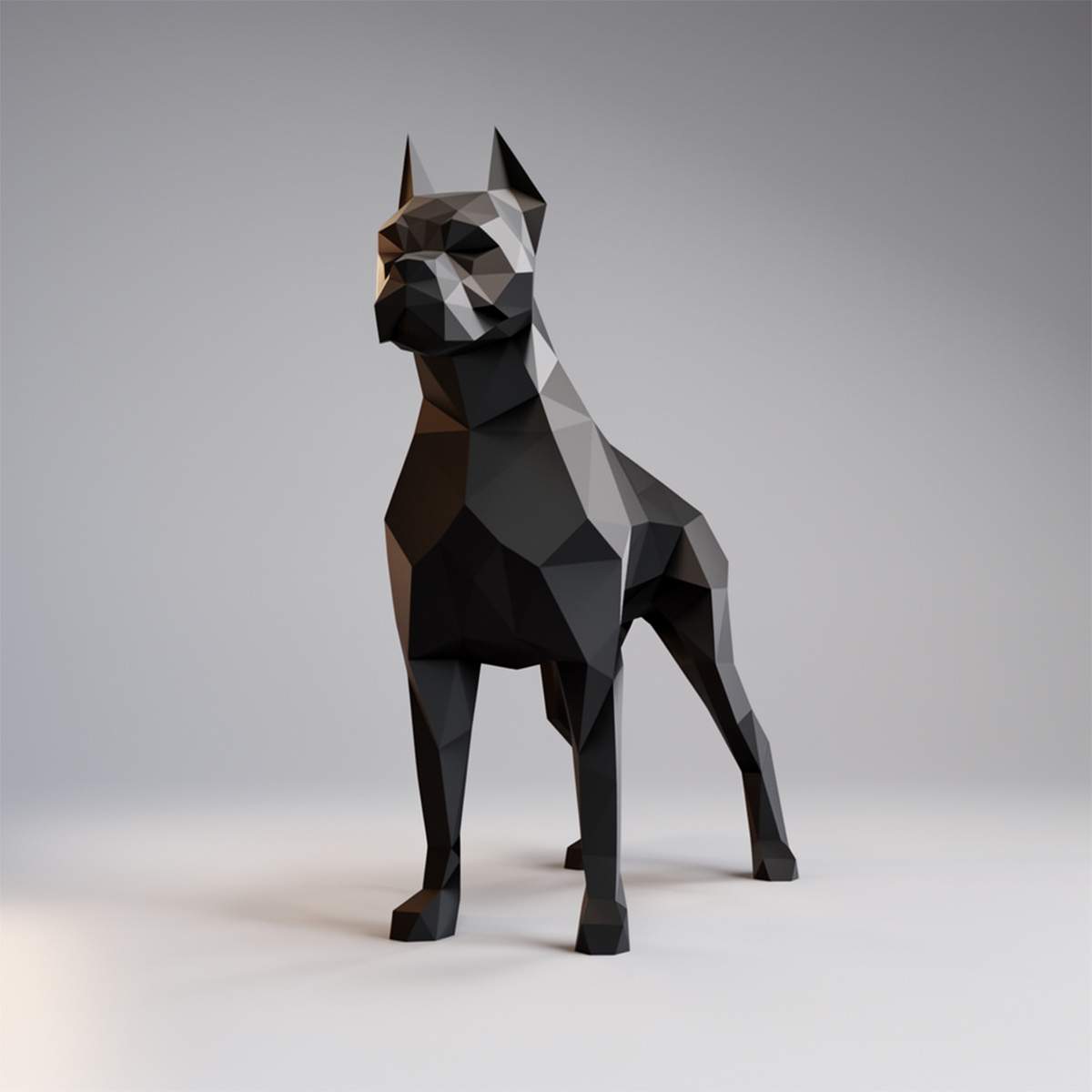Large Geometric Figure - Boxer Dog