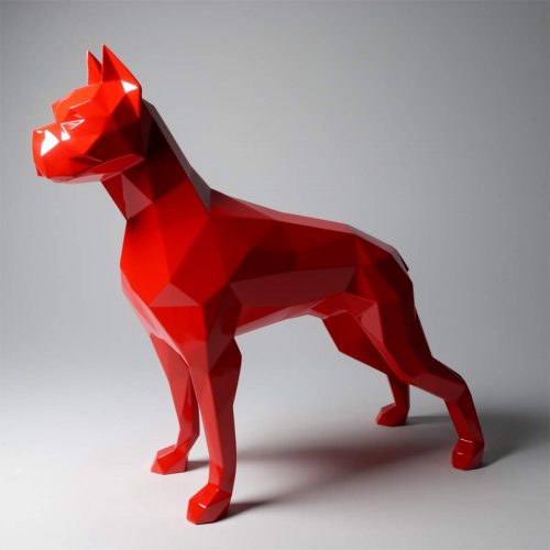 Large Geometric Figure - Boxer Dog
