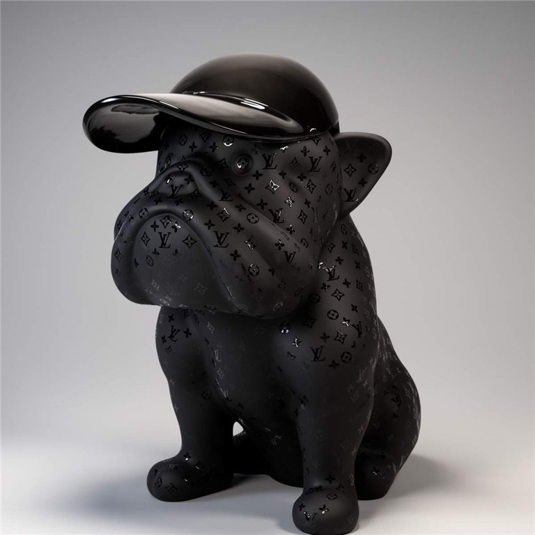 Dog Bulldog with Cap - Matte
