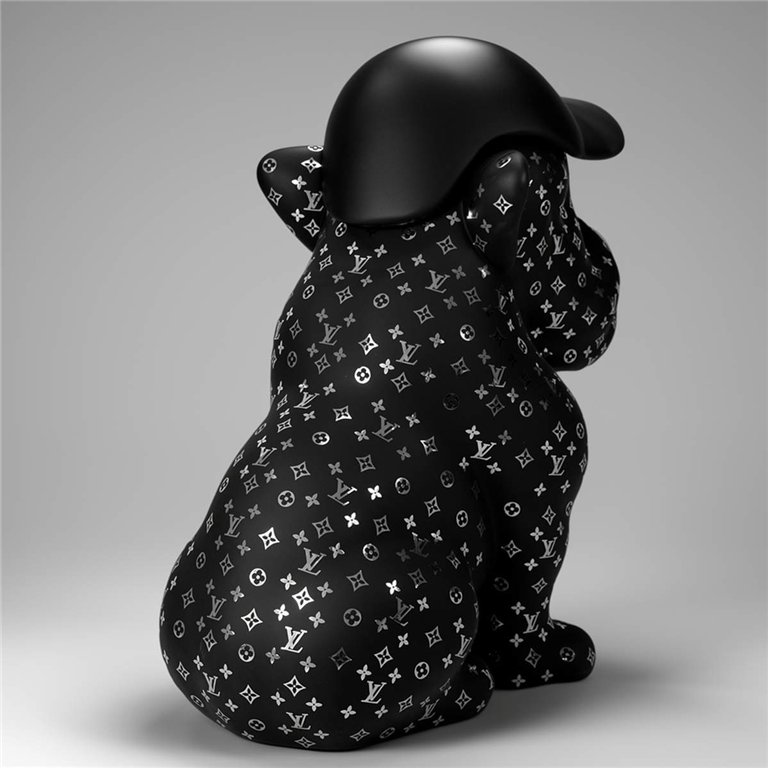 Dog Bulldog with Cap - Matte with Chrome