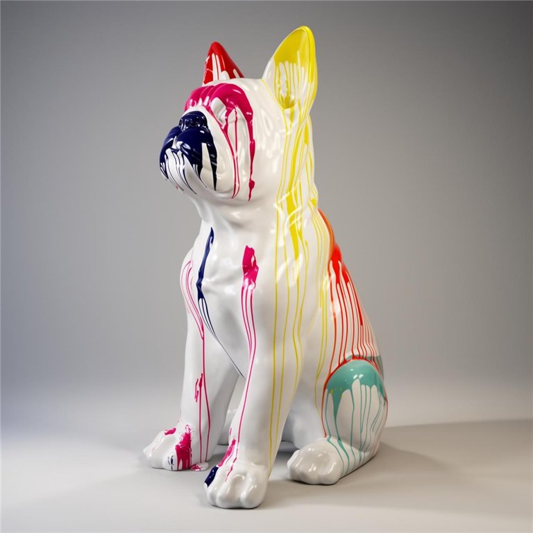 Large French Bulldog Figure “Juki” – white splash effect