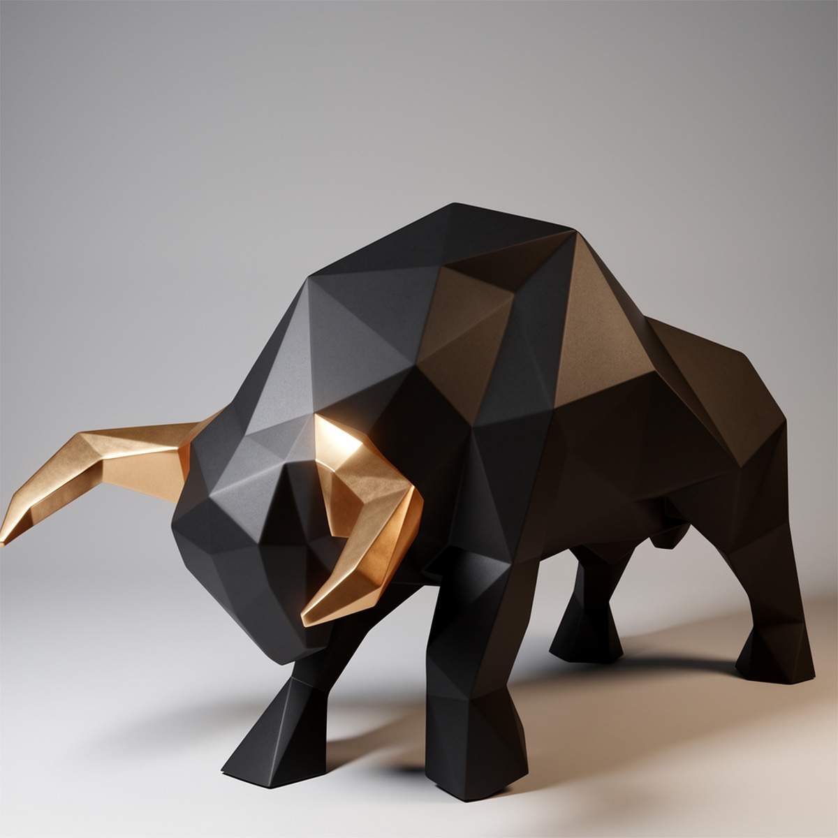 Large Geometric Bull Figure