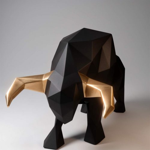 Large Geometric Bull Figure