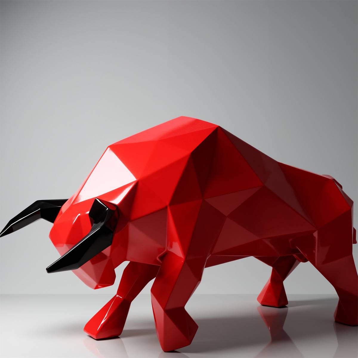 Large Geometric Bull Figure - Image 3