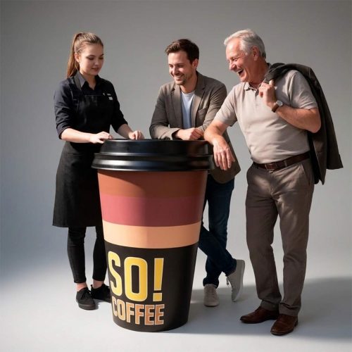 Advertising coffee cup fiberglass figure