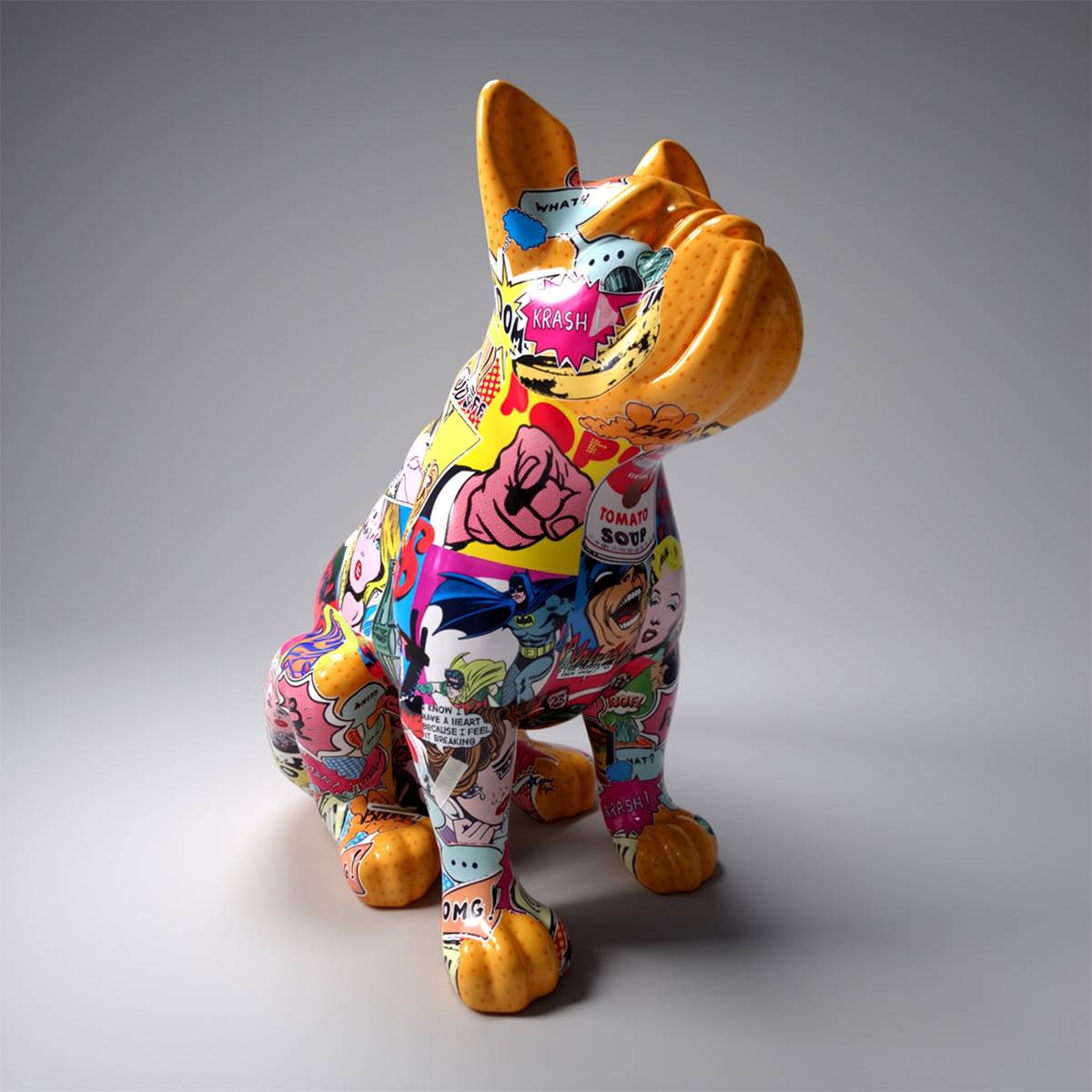 Middle size sitting fiberglass bulldog figure - Image 6