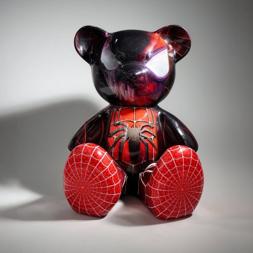 Artystyczna Figura Misia Siedzącego Spider-Man - tył