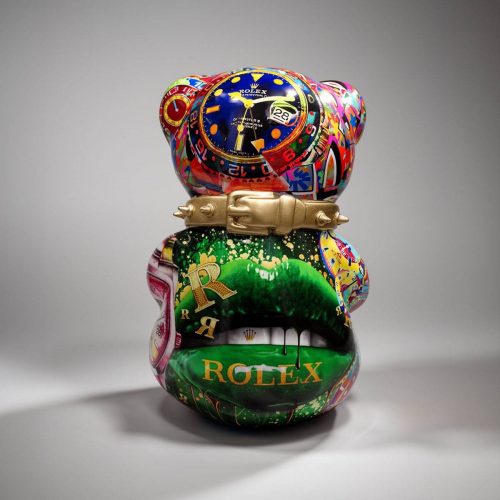 Artystyczna Figura Misia Siedzącego Rolex - przód