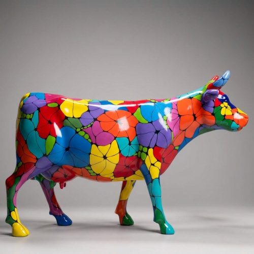 Malowana Figura Krowy Parada Krów - Kolorowa Mozaika