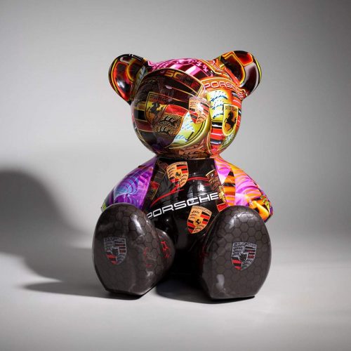 Artystyczna Figura Misia Siedzącego Porsche - tył