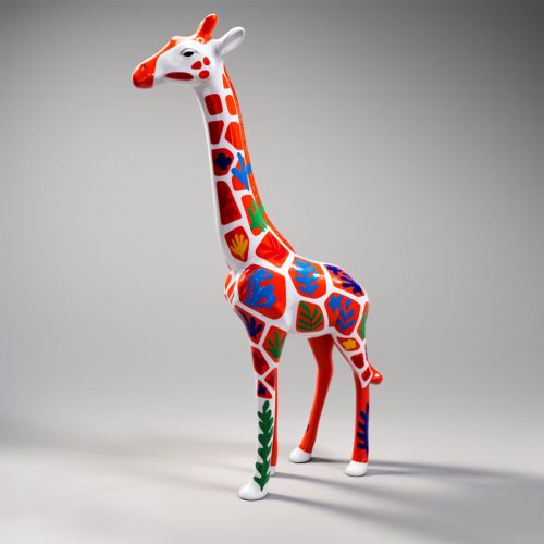 Large Decorative Giraffe Figure in Matisse Motif