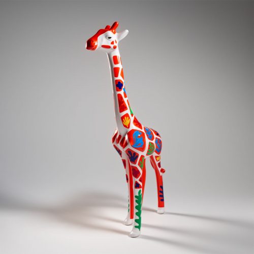Large Decorative Giraffe Figure in Matisse Motif